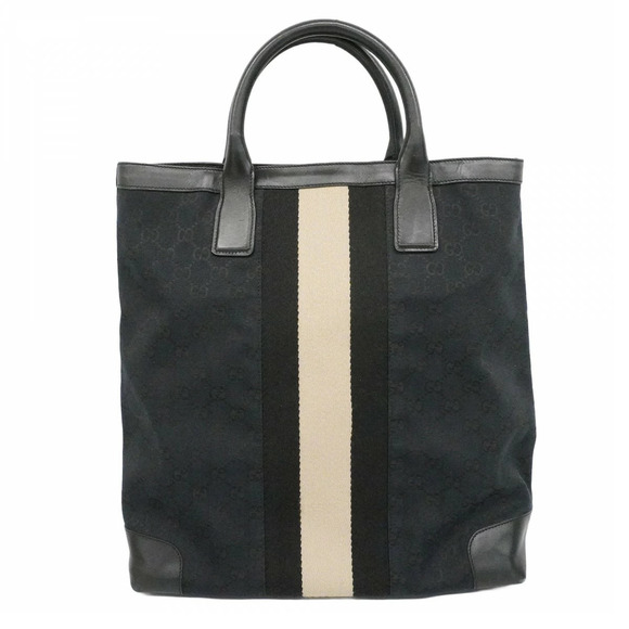 Gucci Handbags - Gucci Tote Bag GG Canvas Black Silver Hardware